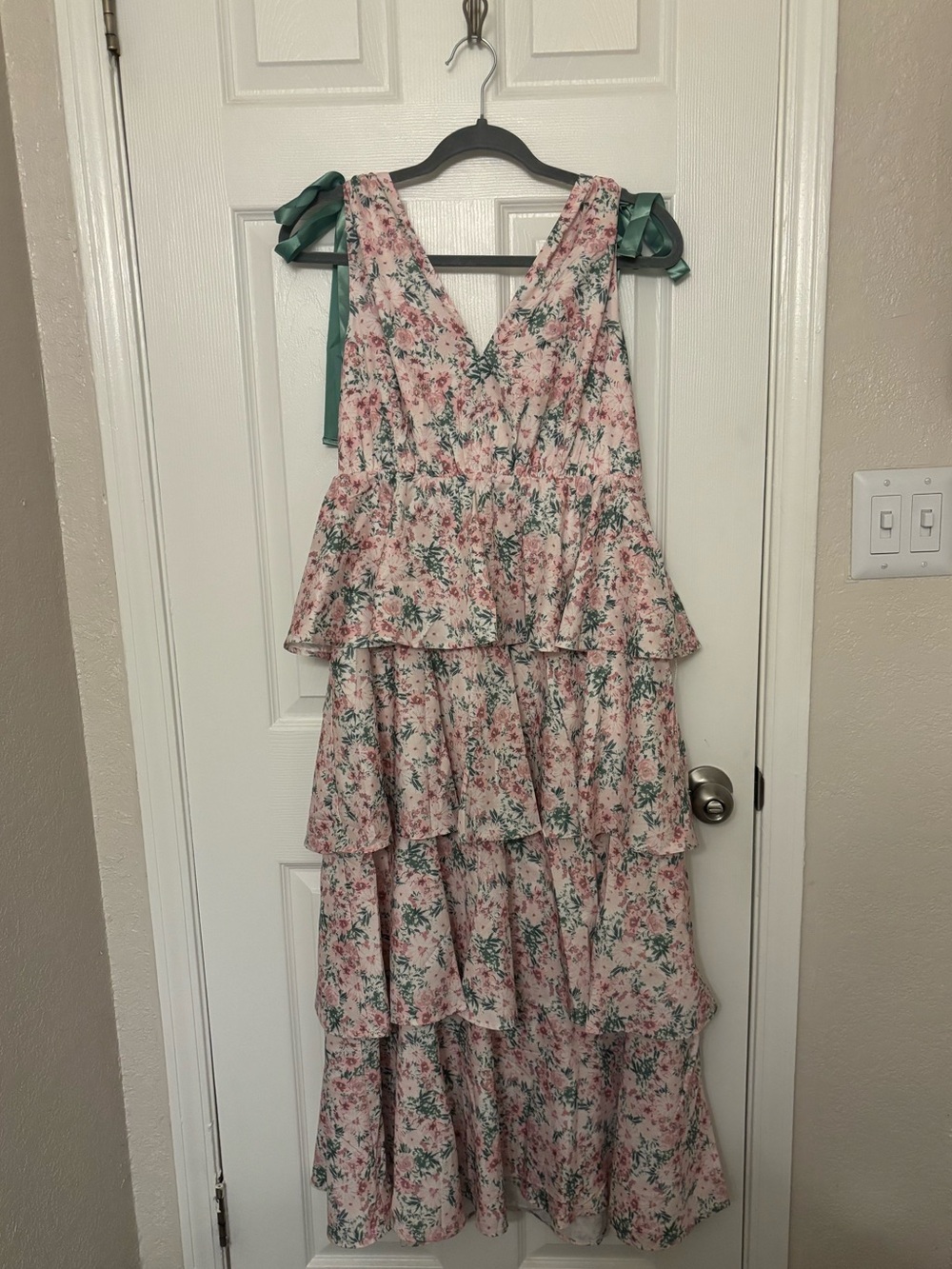 Pink Floral Dress - Size Medium